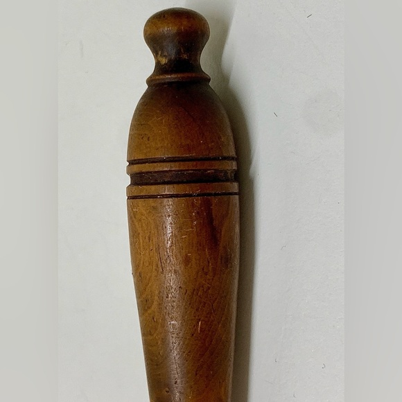 1880s Antique Wooden Carved Bone Wheel Pie Crimper - Picture 4 of 15